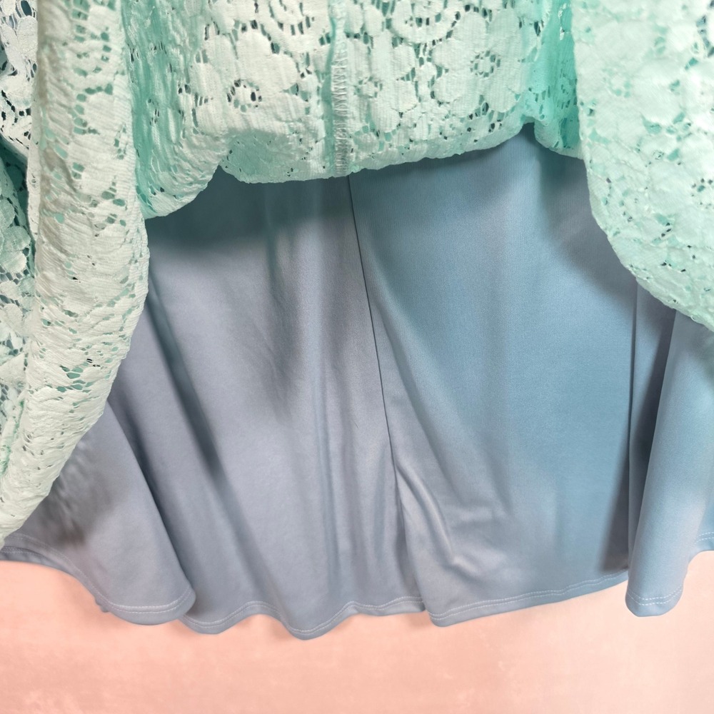Lularoe Floral Maxi Skirt Women's 2XL Blue Lace Layered Cottagecore Coquette - Picture 12 of 14